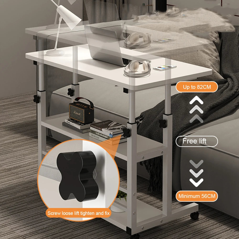 APWIKOGER Multi Layer Standing Desk Height Adjustable Wooden Computer Desk Workstation Bedside Table For Home Office