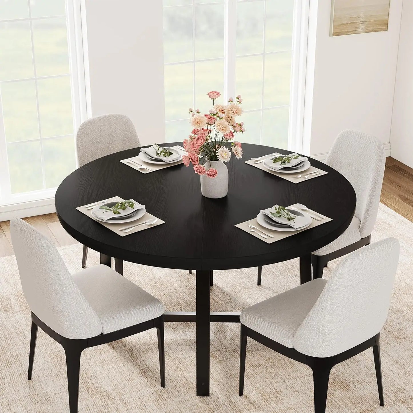 Studyset Industrial Dining Table with Rustic Wood Top and Metal Frame