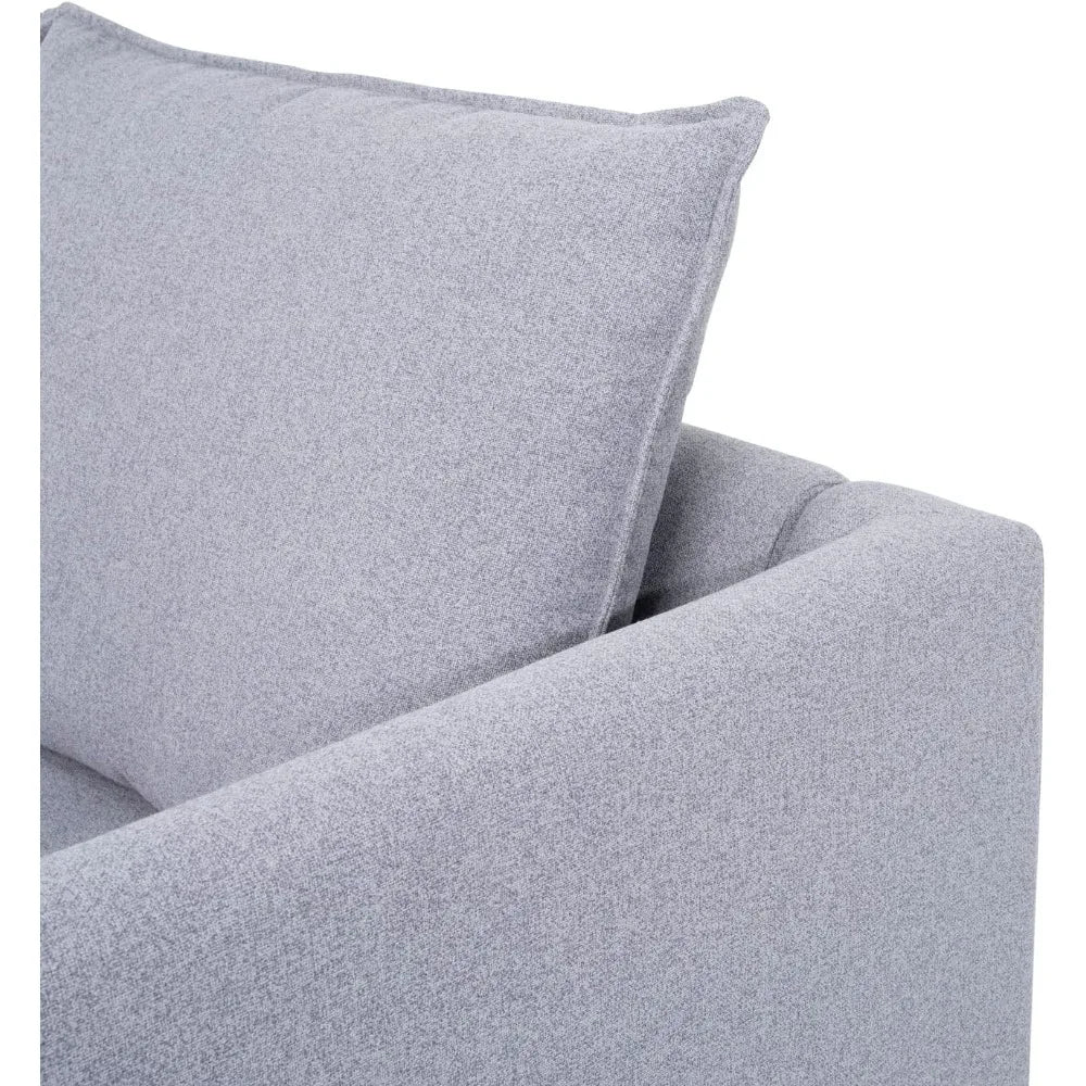 Modular Linen Loveseat Sofa With Extendable Sleeper Bed