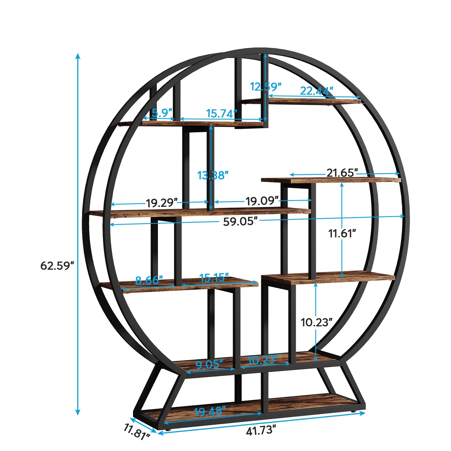 Tribesigns Round Etagere Bookshelf with Five Shelves