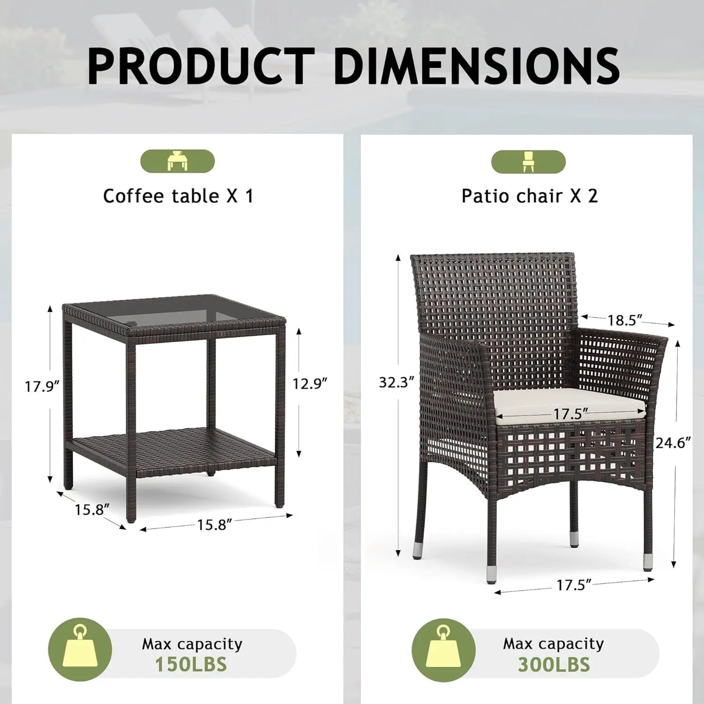 Outdoor Wicker Patio Set With Glass Top Coffee Table