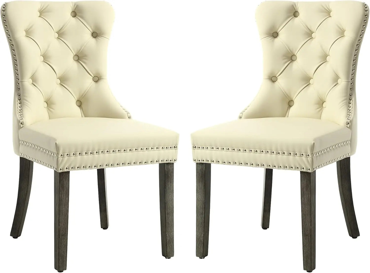 MOYU Velvet Tufted Dining Chairs Set Of 4 With Nailhead