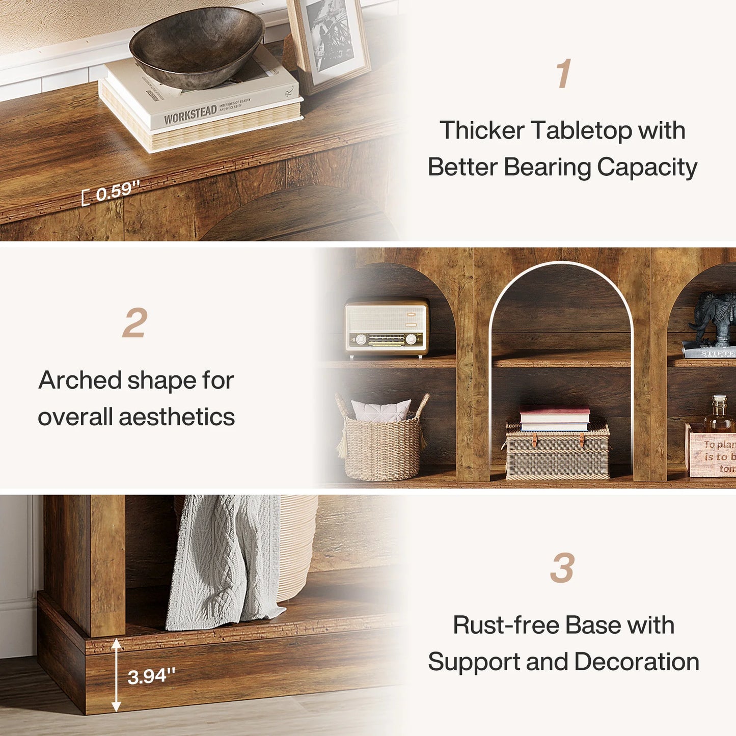 Tribesigns Farmhouse Console Table Entryway With Storage