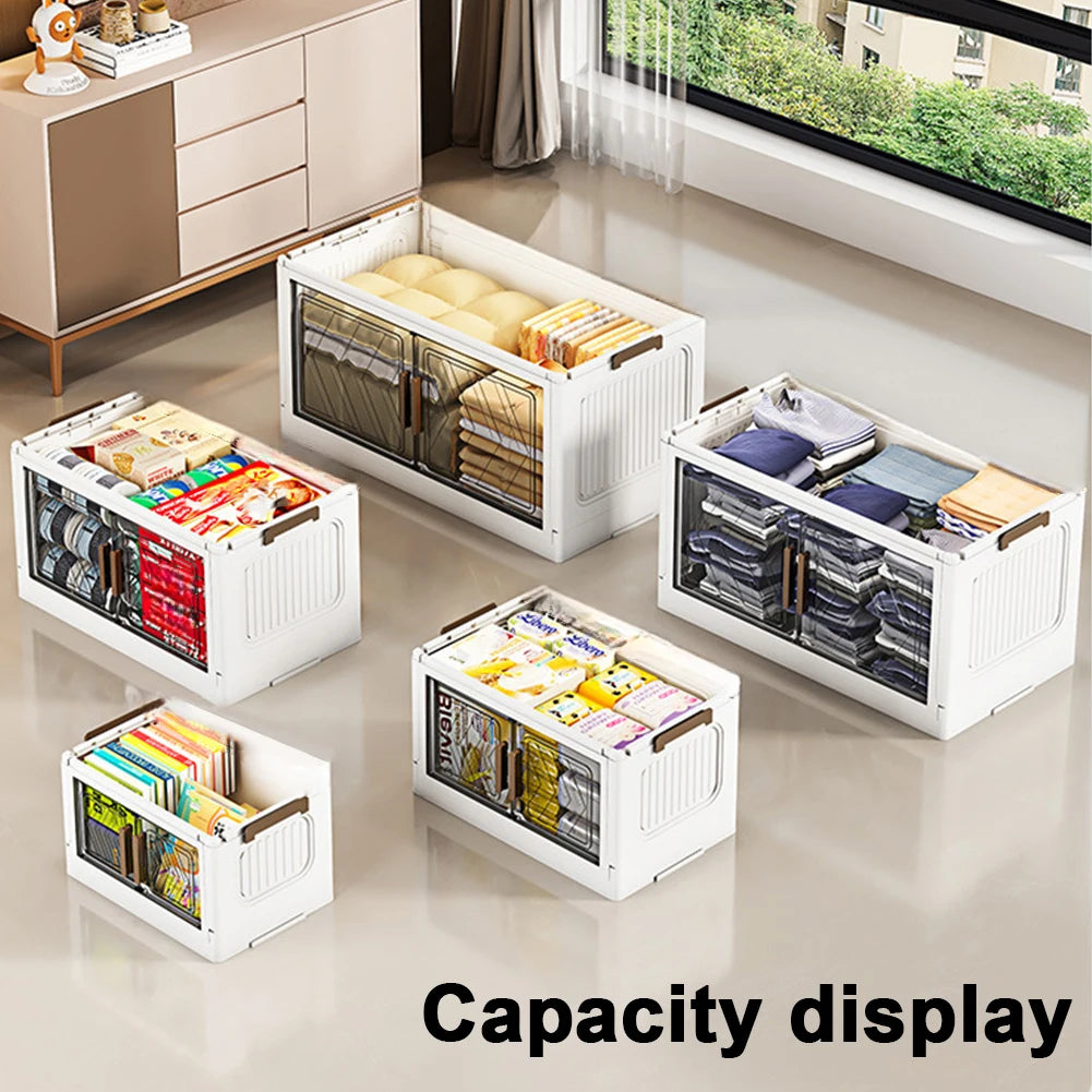 Shunmaii 4 Tier Folding Storage Box With Doors And Wheels