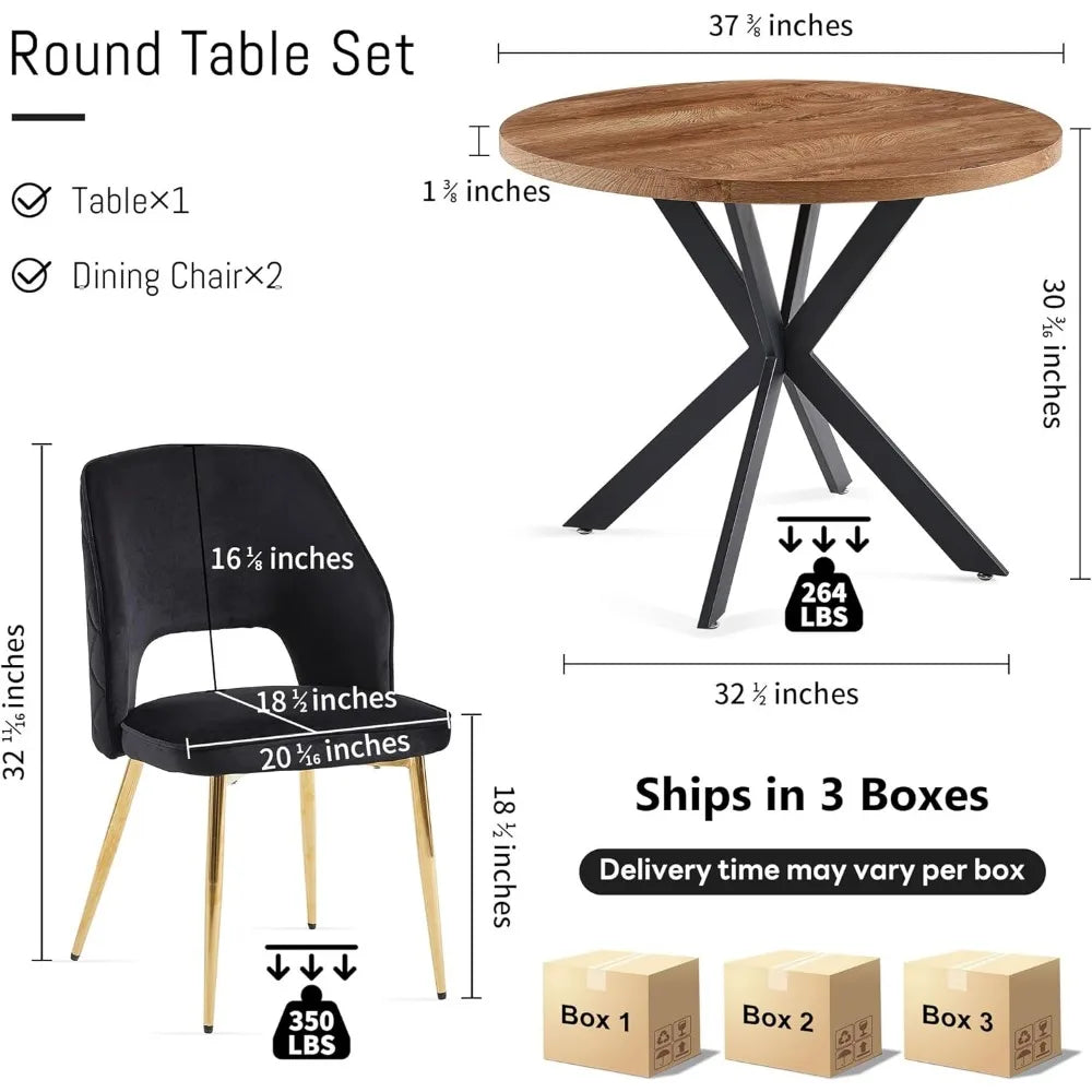 RBXC Round Dining Table Set For Two With Chairs Included