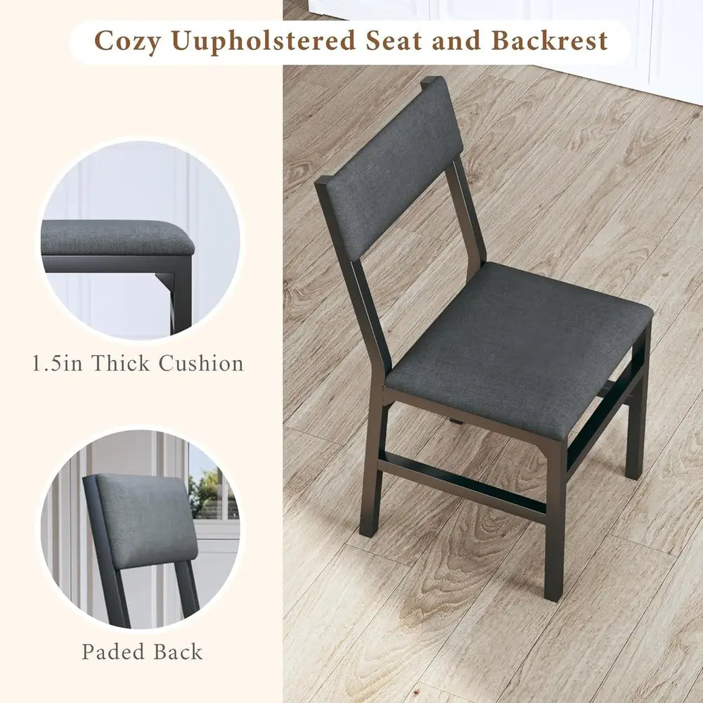 Extendable Dining Set For Four With Cushioned Chairs