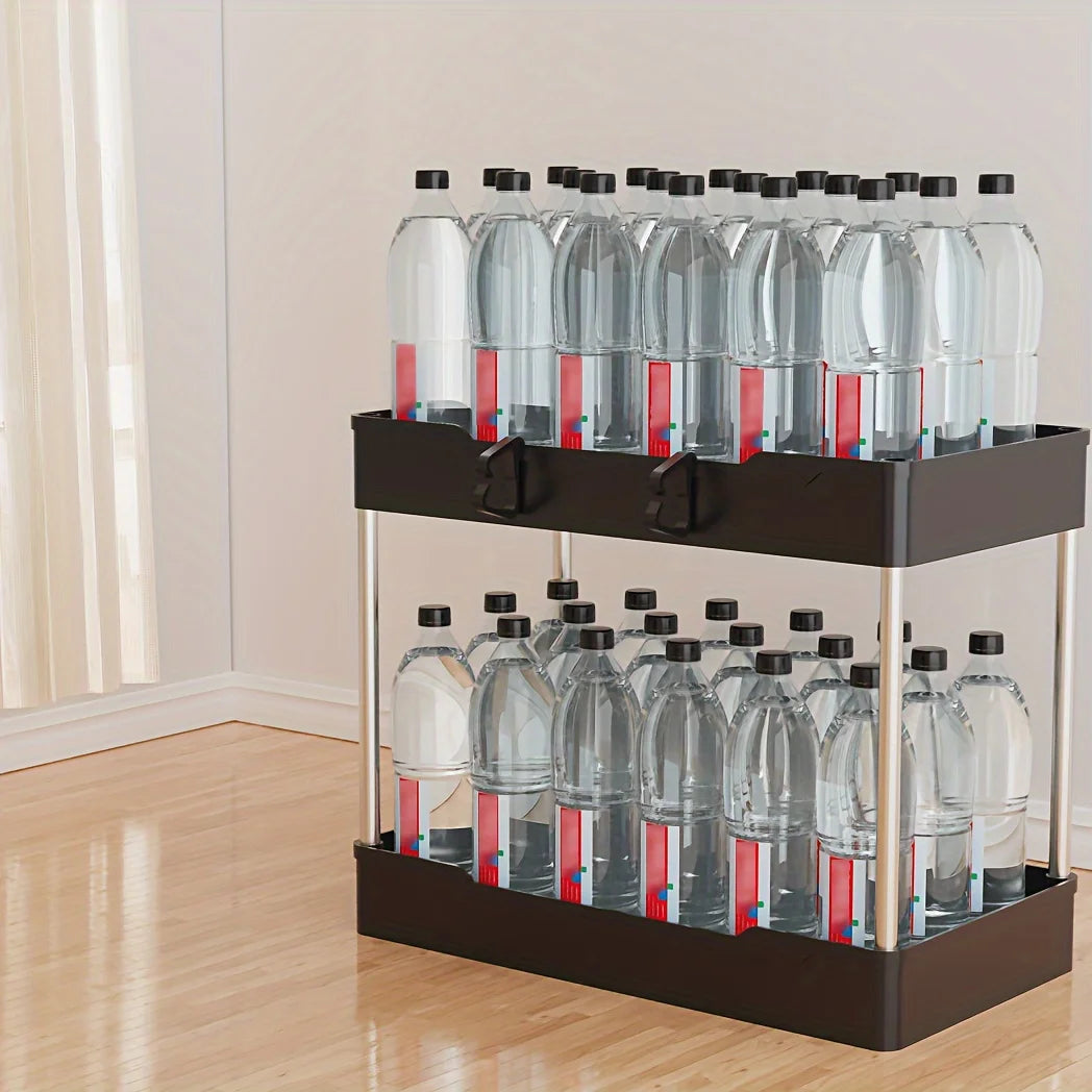 Under Bathroom Sink Organizer Set 3pcs Plastic Storage Racks For Kitchen Bath