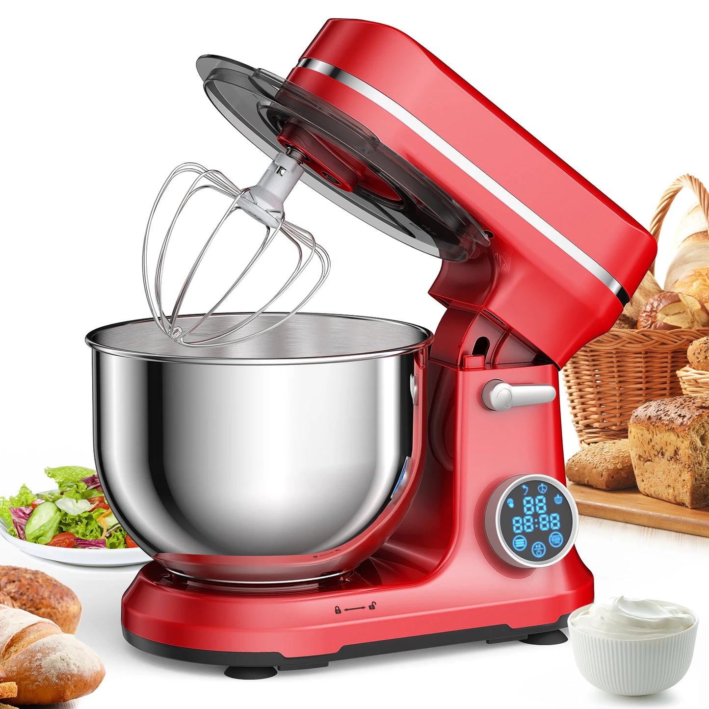 Biolomix 1200W Stand Mixer 11 Speed DC Motor Digital OLED