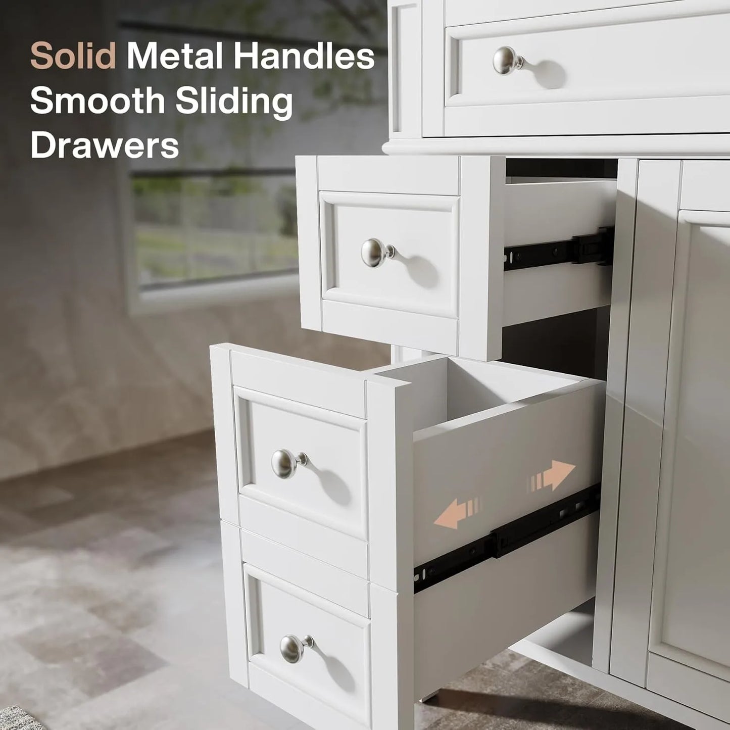 Bathroom Vanity With Sink Cabinet And 4 Drawers 2 Doors