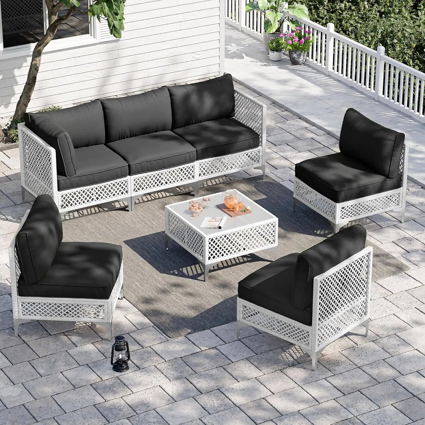Xiaolang Wicker Patio Outdoor Conversation Set Cushions