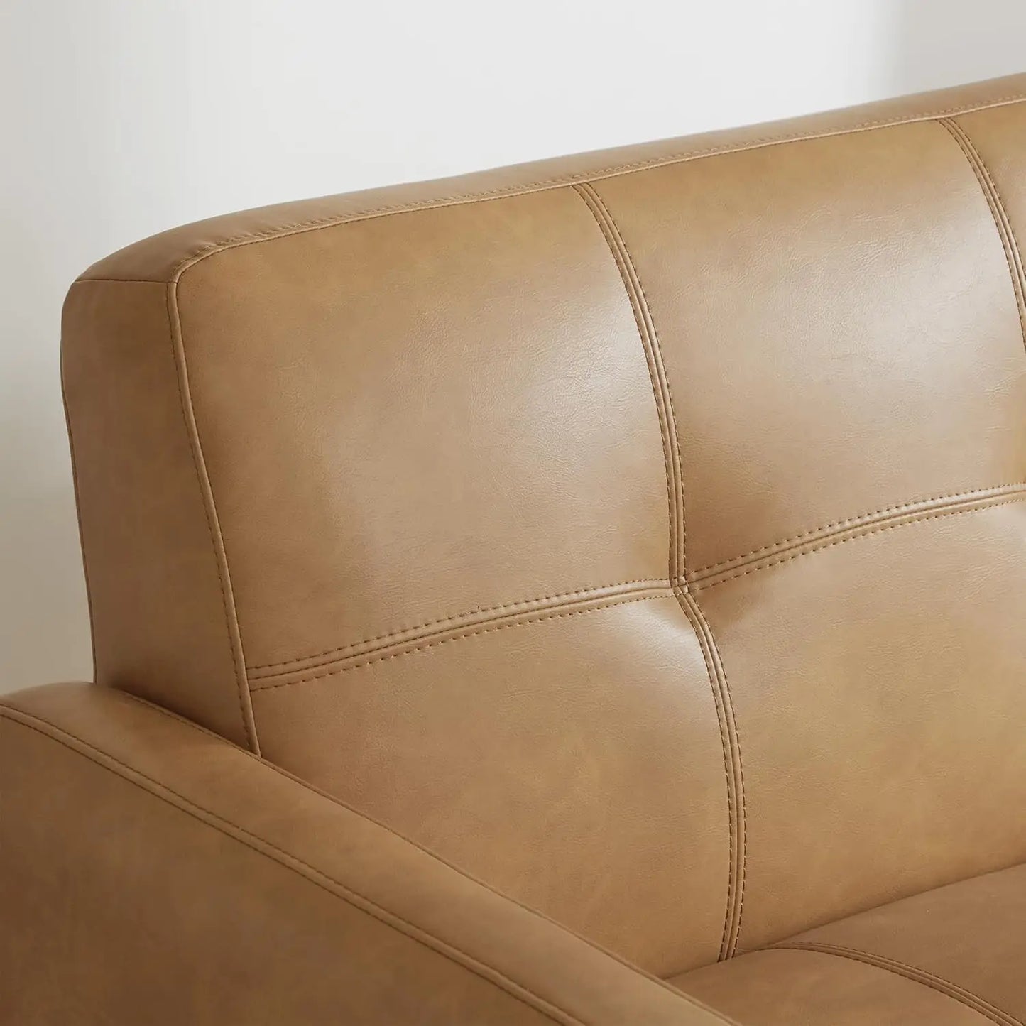 Chengwei Mid Century Faux Leather Sofa Set For Living Room