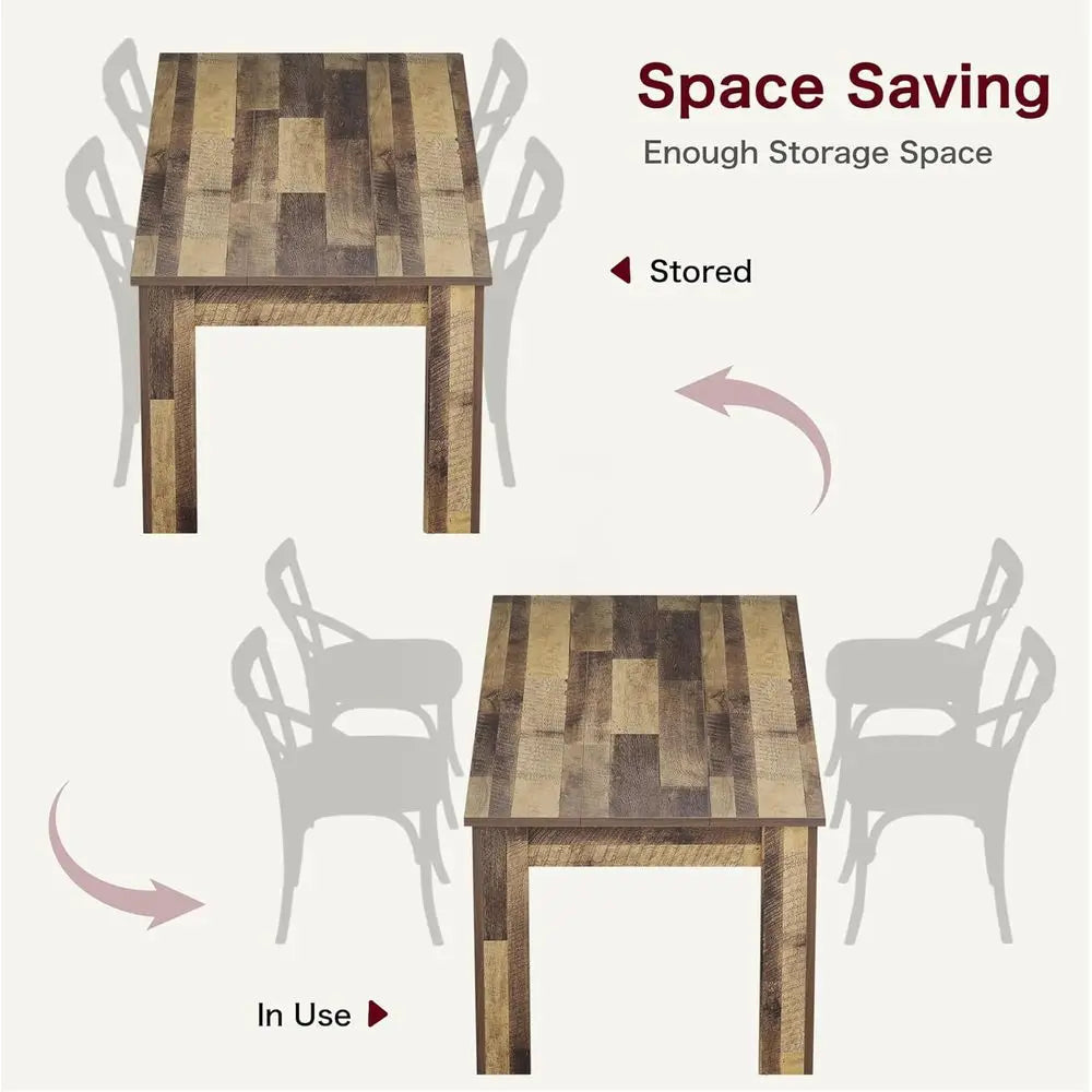 Farmhouse Style Rectangular Dining Table For Small Spaces
