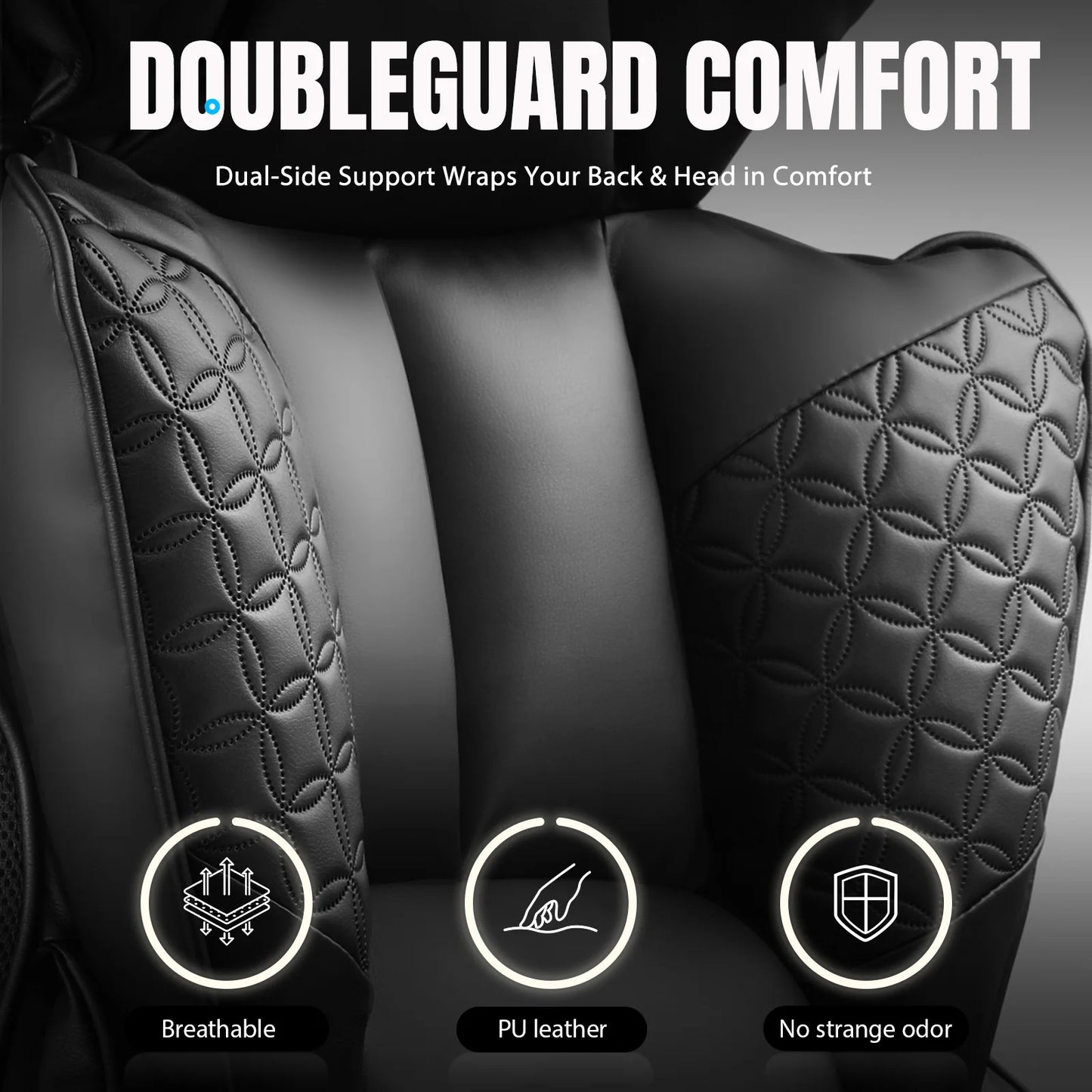 COMHOMA Ergonomic Leather Office Chair With High Back And Footrest