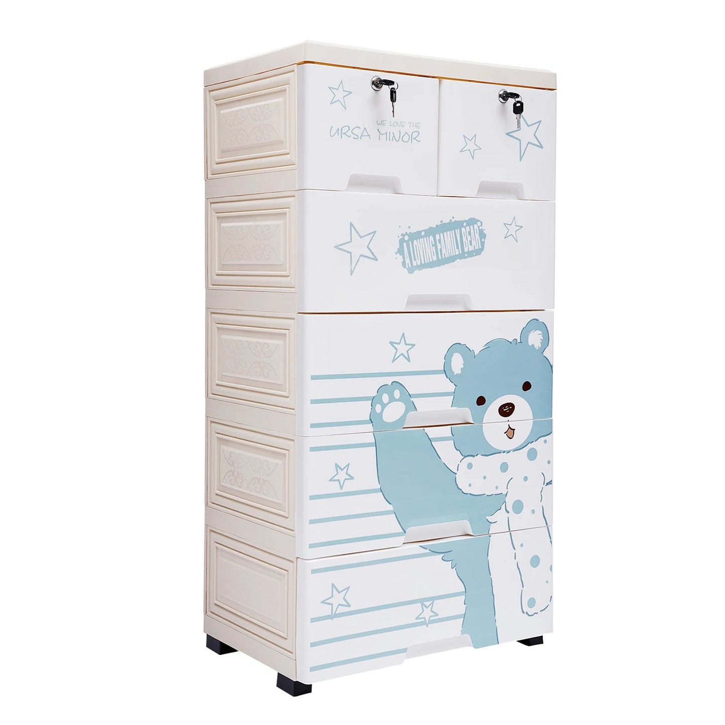 Storage Cabinet With Six Drawers Plastic Dresser Organizer For Clothes
