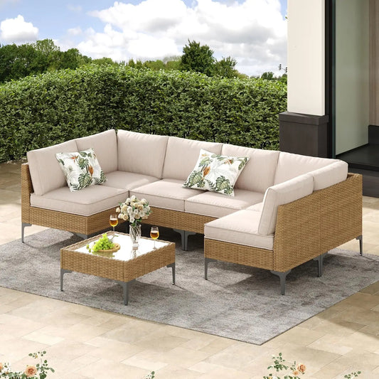 XIAOLANG Outdoor Patio Furniture Set With Coffee Table