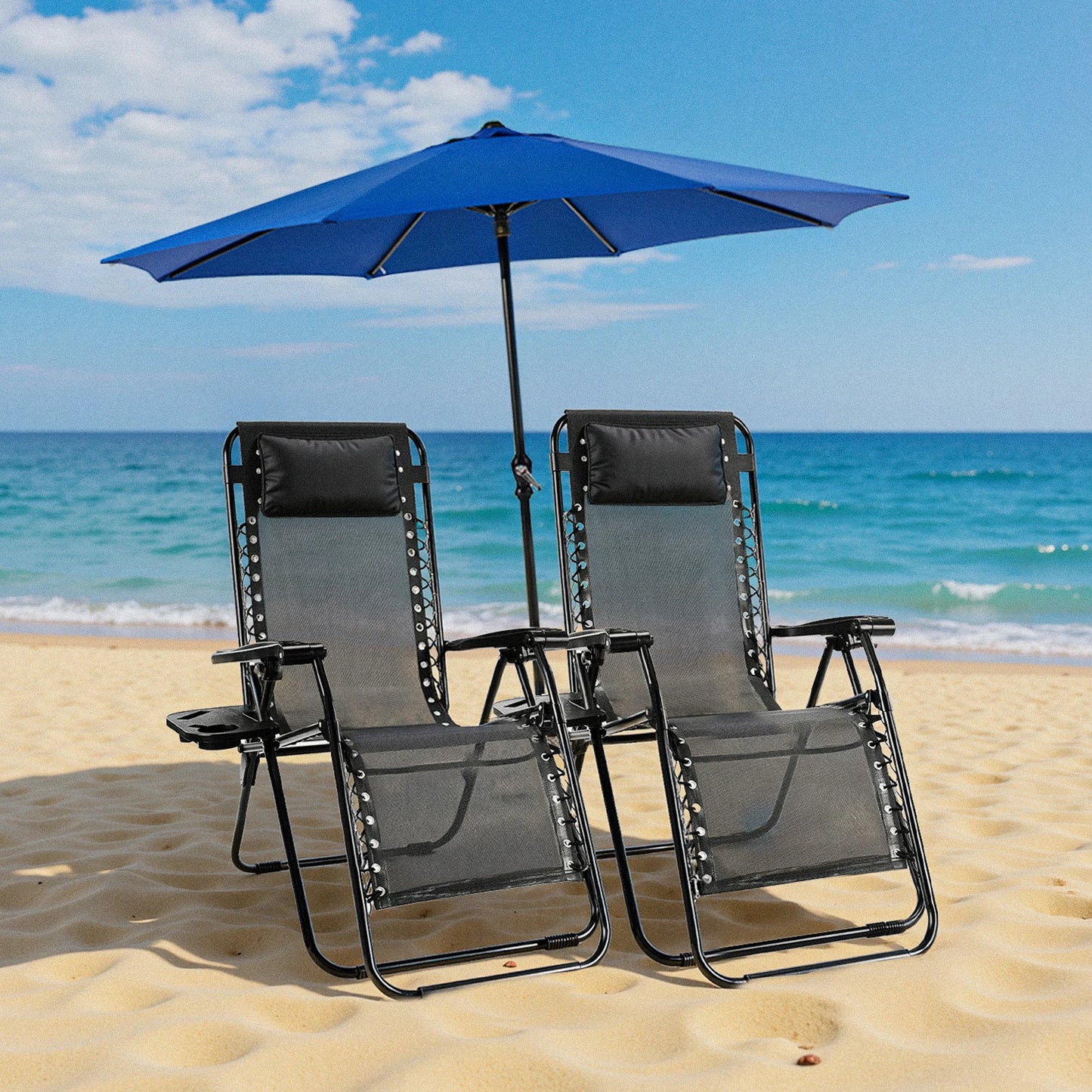 JHK Zero Gravity Recliner Set of 2 with Cup Holders