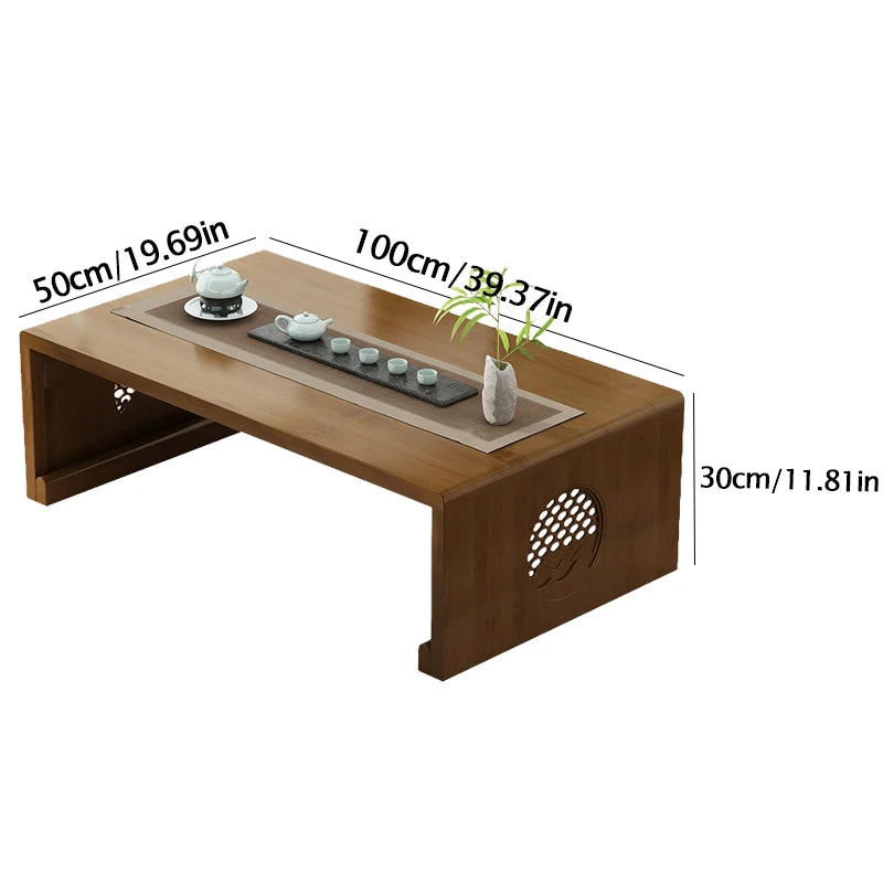 Foldable Japanese Style Floor Seating Low Table With ExtraordinarilyDurable WoodenTatamiTable