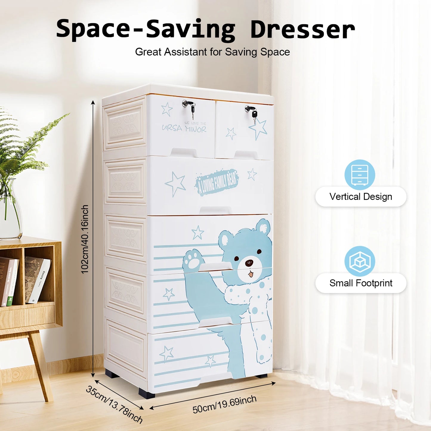 Storage Cabinet With Six Drawers Plastic Dresser Organizer For Clothes