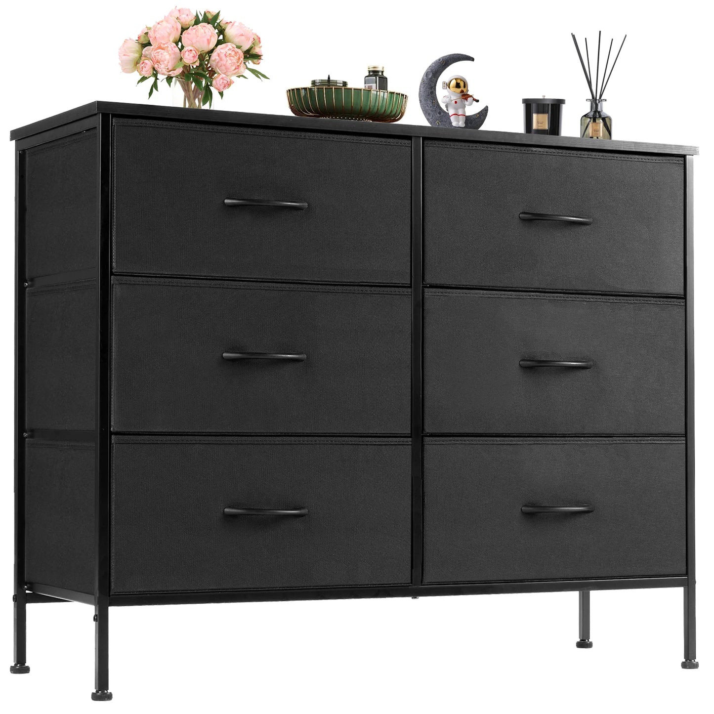 JHK Fabric Cabinet With Six Compartments For Living Room Storage