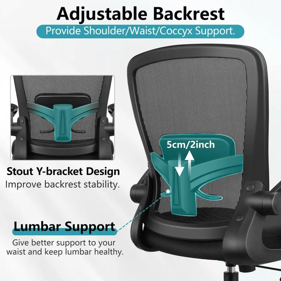 MBVM Ergonomic Office Chair Breathable Mesh High Back Lumbar Support