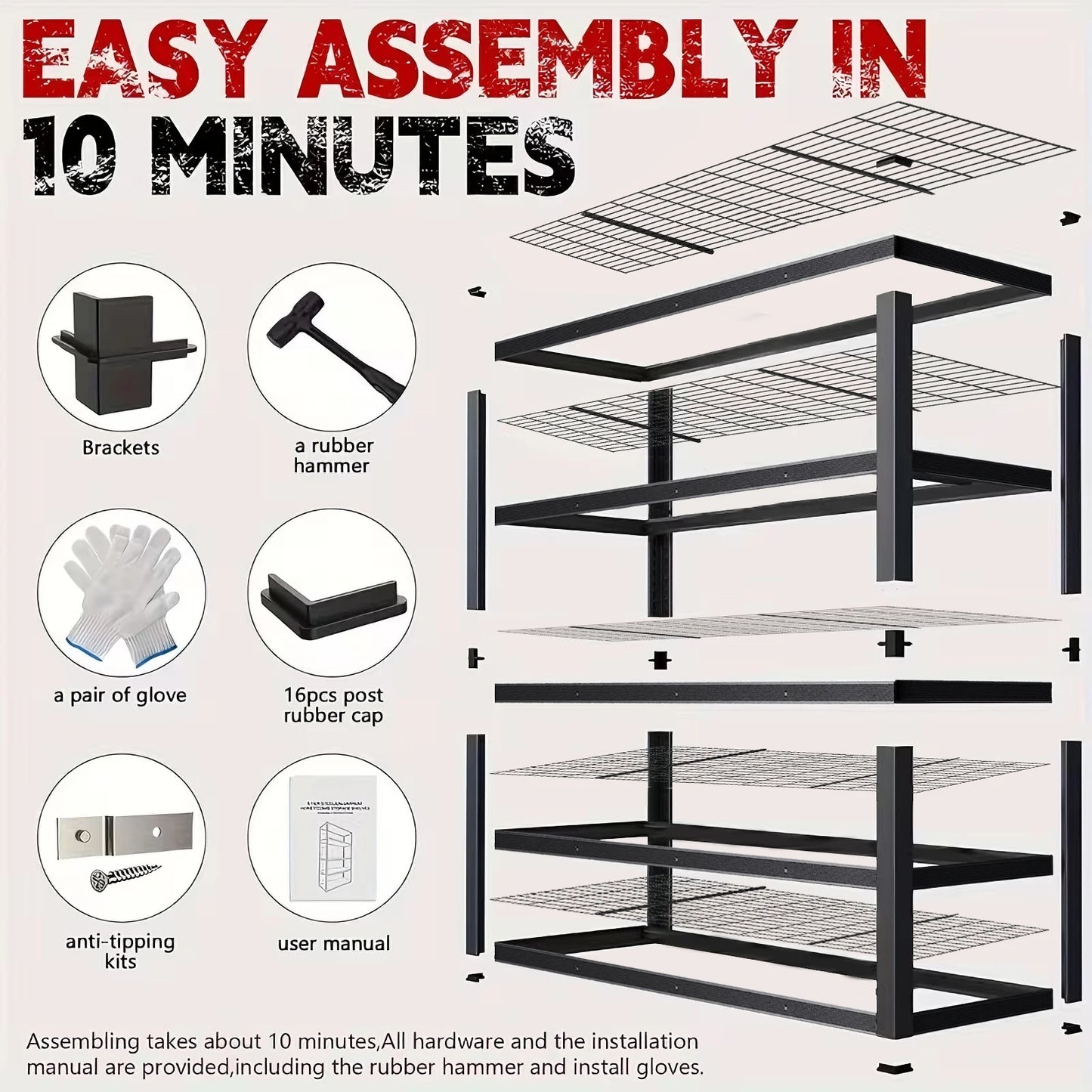 Heavy Duty Metal Storage Rack 2000 Lb Per Layer Industrial