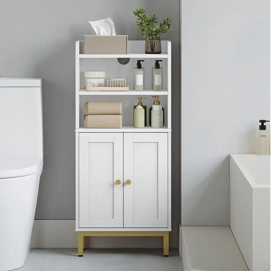 XMSJ Bathroom Storage Cabinet Two Door Corner Organizer