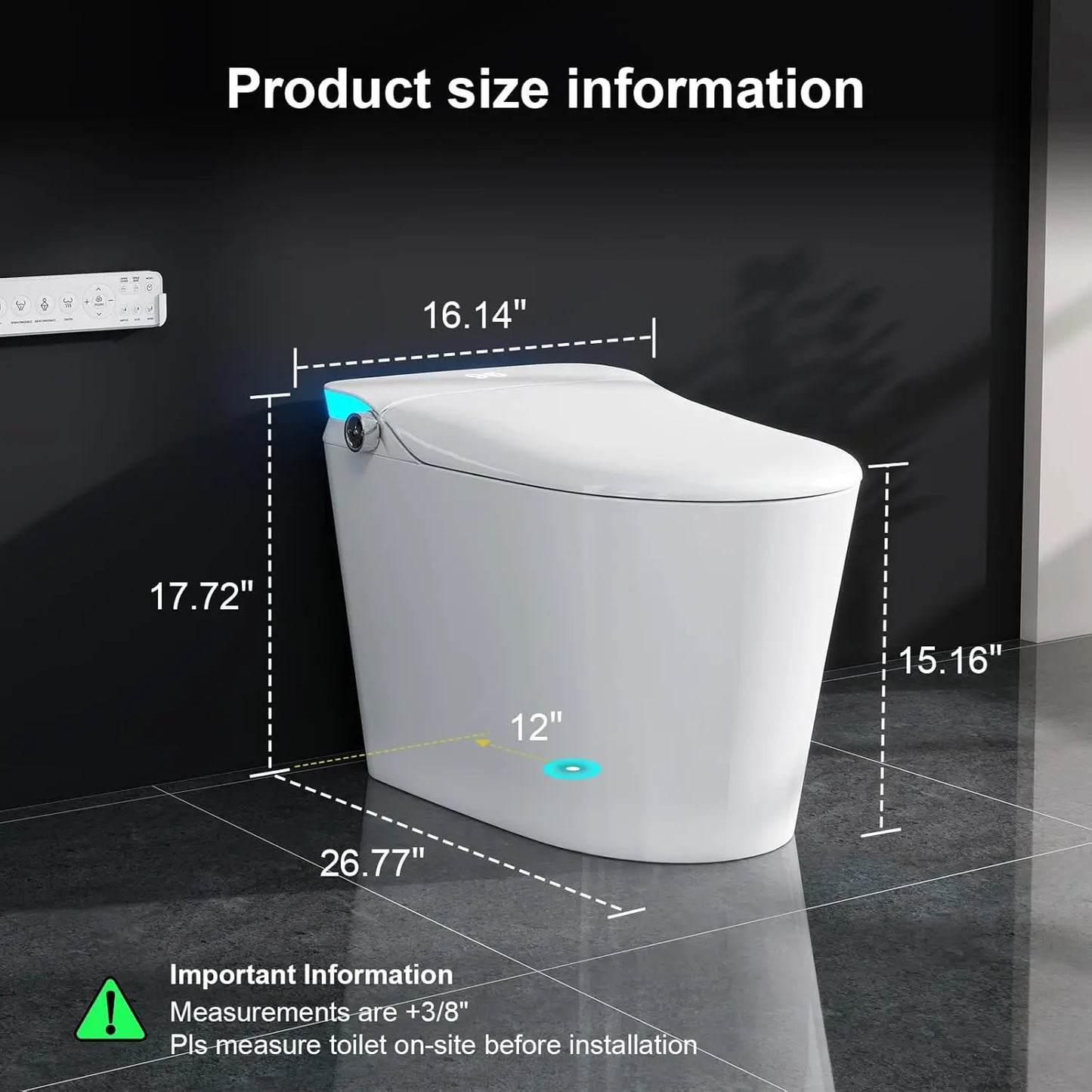 Smart Toilet With Bidet Built In Auto Flush Elongated