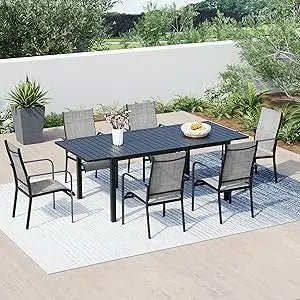 All-Weather Rattan Patio Dining Set With Removable Cushions Umbrella Hole