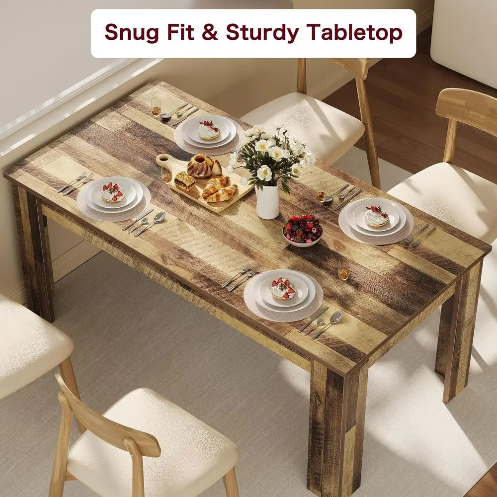 Farmhouse Style Rectangular Dining Table For Small Spaces