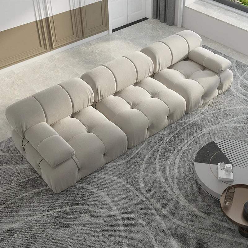Sdorens Minimalist U Shaped Modular Velvet Sectional Sofa Convertible Living Room Set