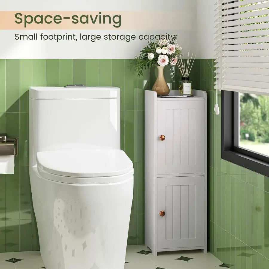 XMSJ Bathroom Storage Cabinet With Two Doors And Adjustable Shelf