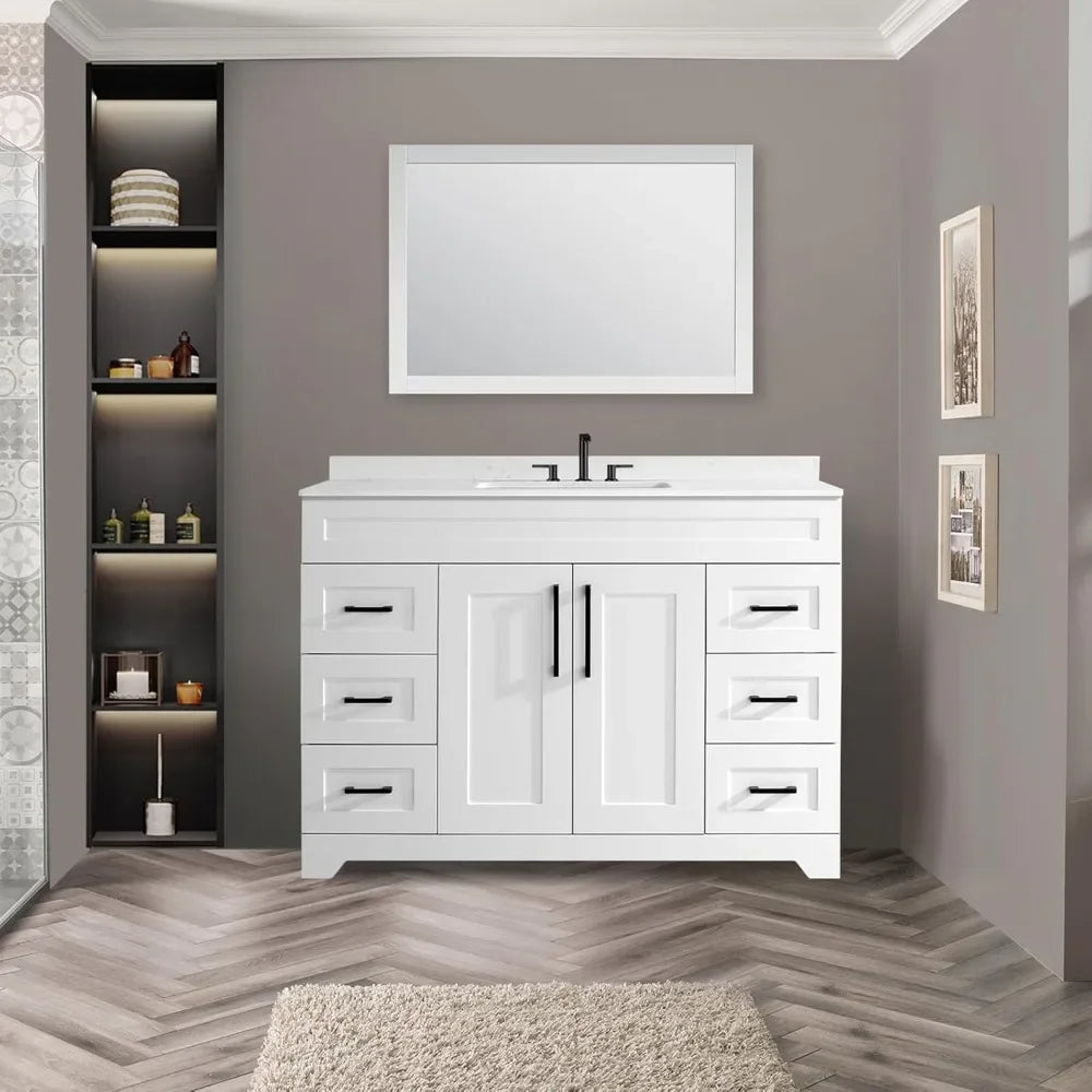 XMSJ Luxurious Bathroom Vanity With Stone Countertop And Sink