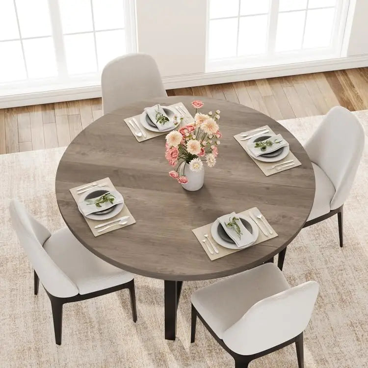Studyset Industrial Dining Table with Rustic Wood Top and Metal Frame