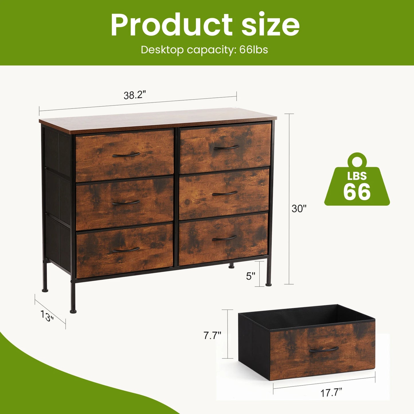 JHK Fabric Cabinet With Six Compartments For Living Room Storage