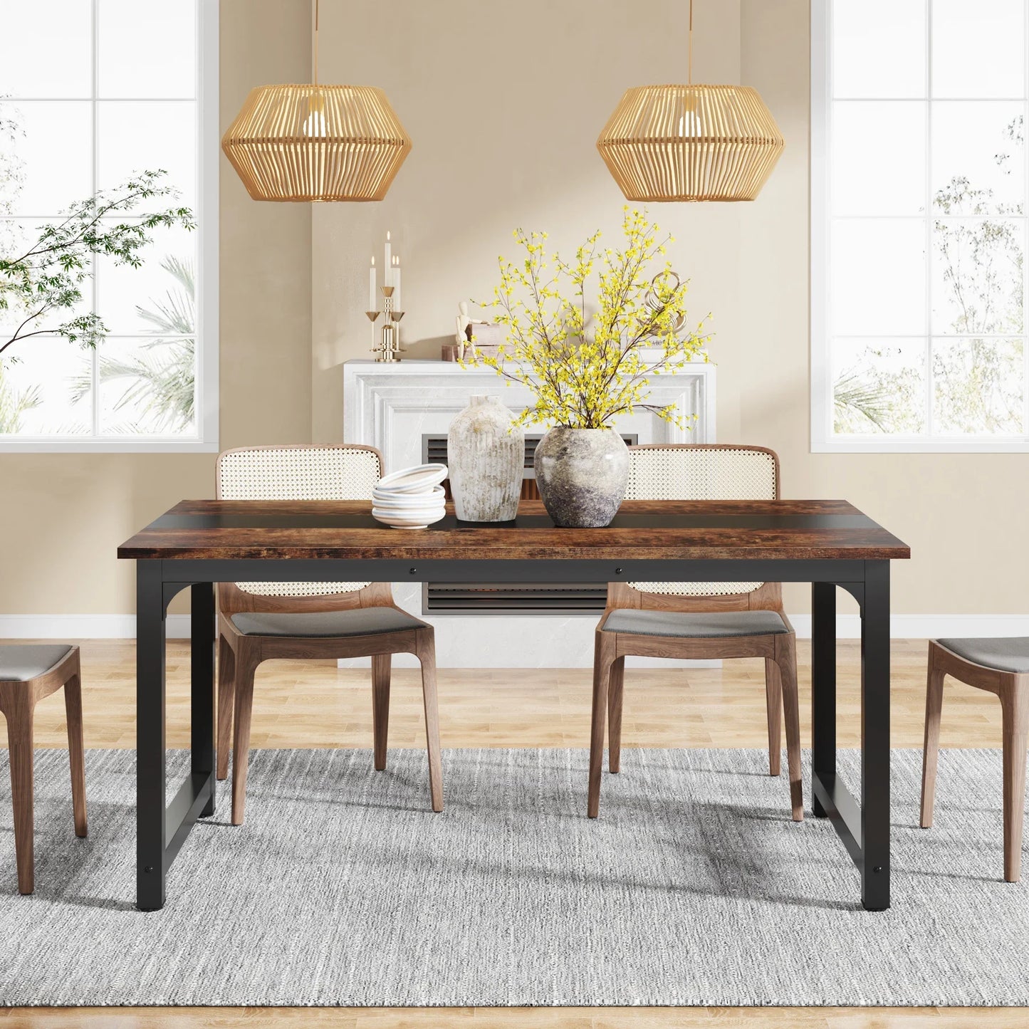 Tribesigns Industrial Dining Table Kitchen and Dining Room