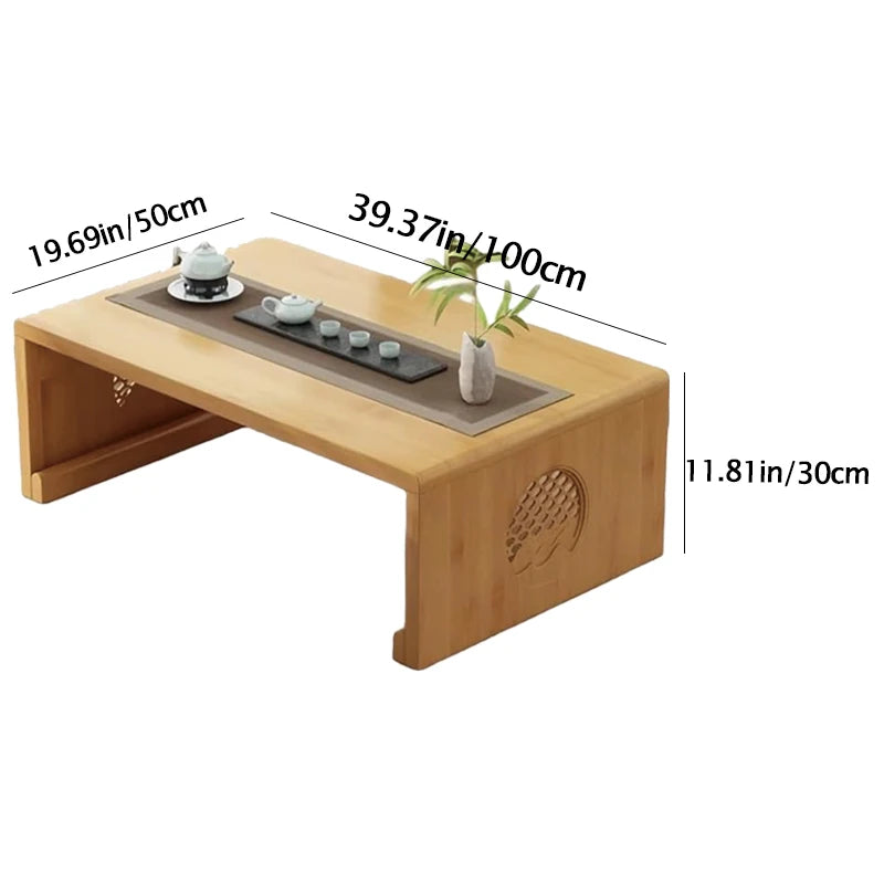Foldable Japanese Style Floor Seating Low Table With ExtraordinarilyDurable WoodenTatamiTable