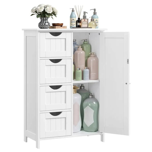XMSJ Storage Cabinet With Drawers Freestanding Bathroom Organizer
