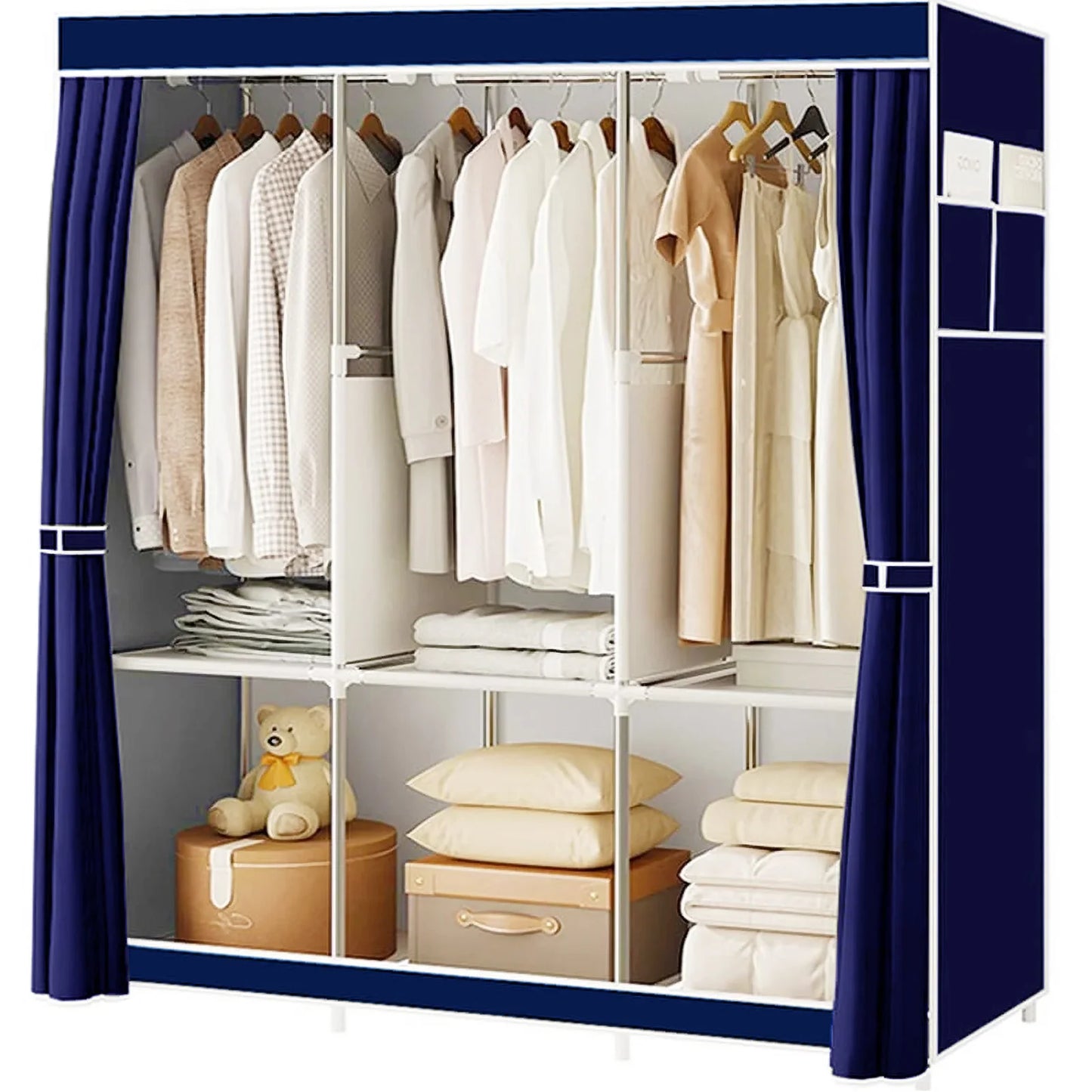 Closet Wardrobe Organizer Storage Dustproof Nonwoven Fabric Clothes Shelf