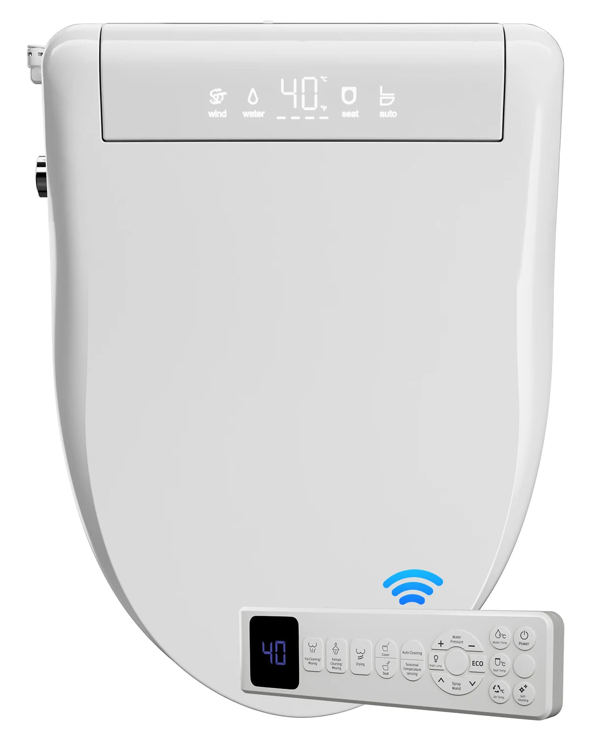 Sanyipace Elongated Smart Toilet Seat With Air Dryer Night Light