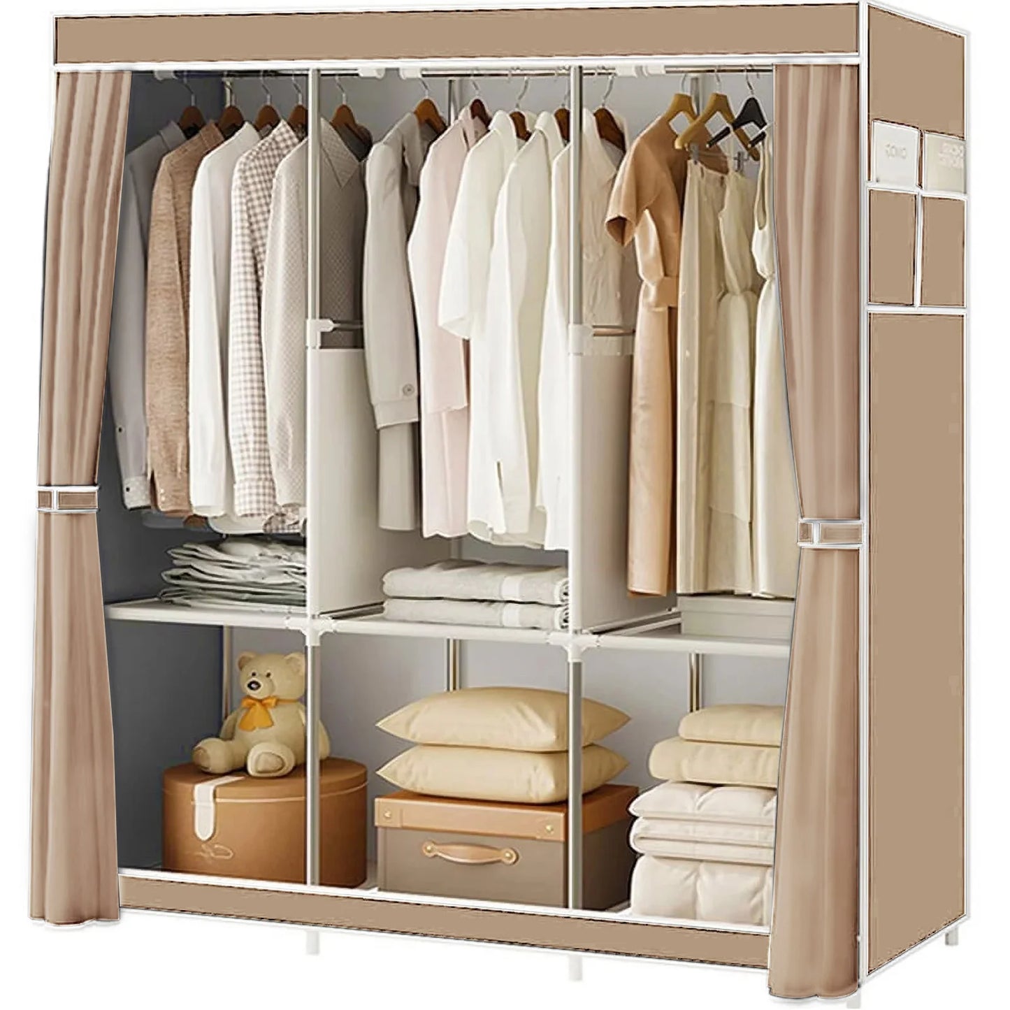 Closet Wardrobe Organizer Storage Dustproof Nonwoven Fabric Clothes Shelf
