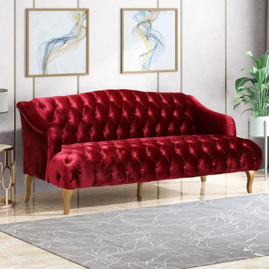 Modern Wingback Tufted Velvet Loveseat Settee Sofa