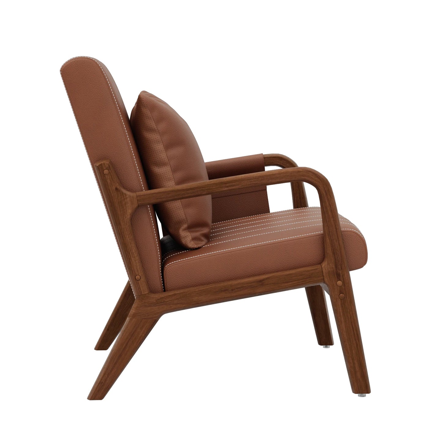 Hommpa Mid Century Wood Frame Accent Chair With PU Leather