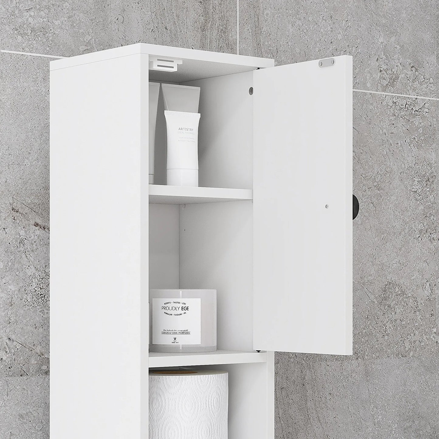 Kleankin Bathroom Storage Cabinet With Open Shelves