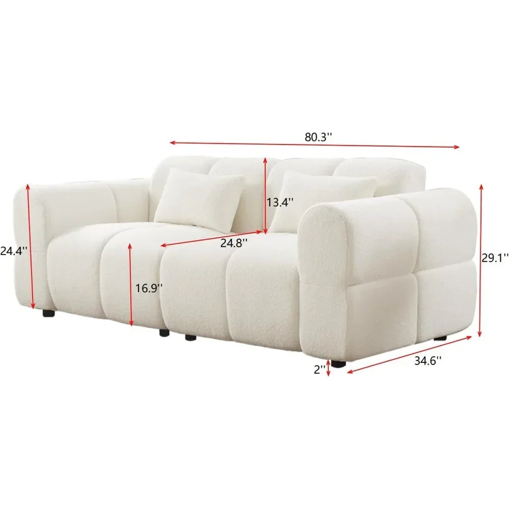 Guangbai Modern Boucle L Shaped Sofa Couch For Living Room