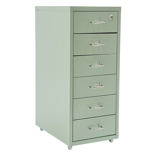 6-Drawer Lockable Rolling Metal File Cabinet With Wheels