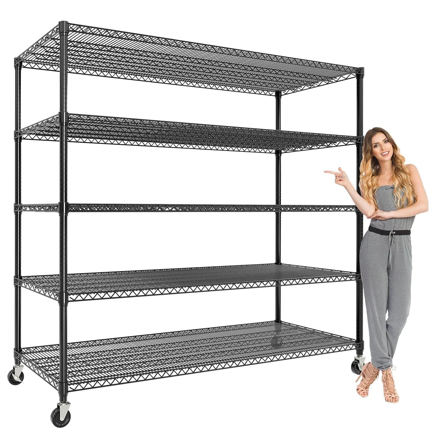 TWISTER.CK Industrial Metal Storage Shelving Unit With Wheels