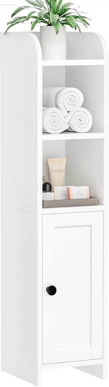 Bathroom Corner Storage Cabinet With Door Shelves Toilet Paper Stand
