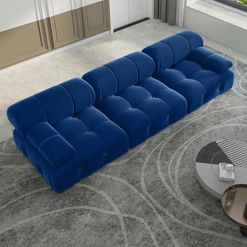 Sdorens Minimalist U Shaped Modular Velvet Sectional Sofa Convertible Living Room Set