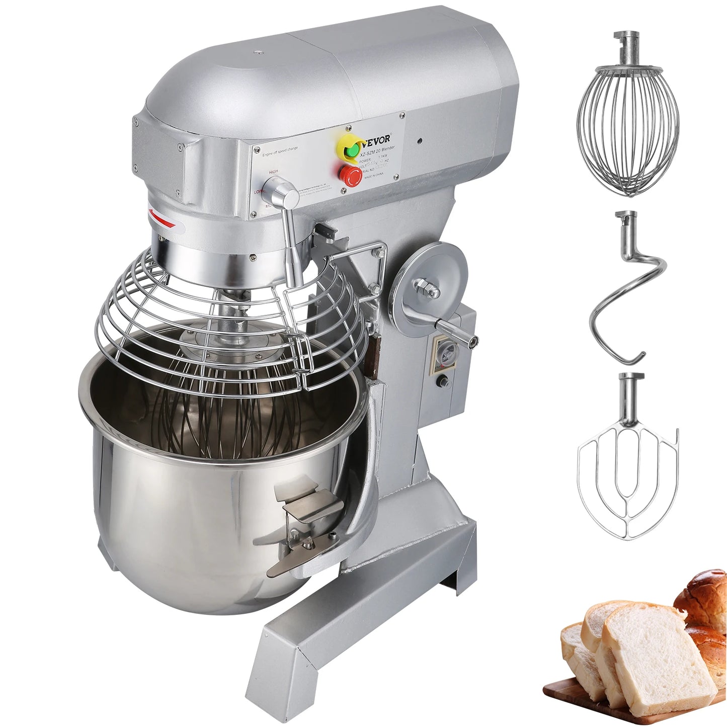 SucceBuy Electric Dough Machine Stainless Steel Commercial Mixer Processor