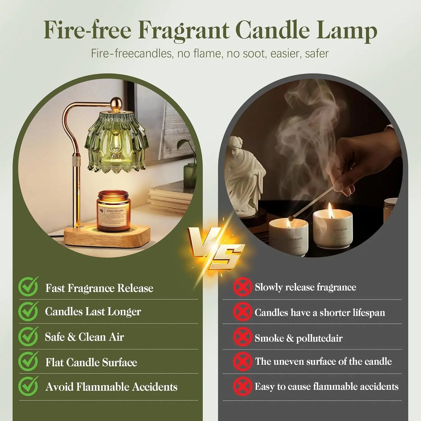 Timer Dimmable Candle Warmer Lamp With Adjustable Height